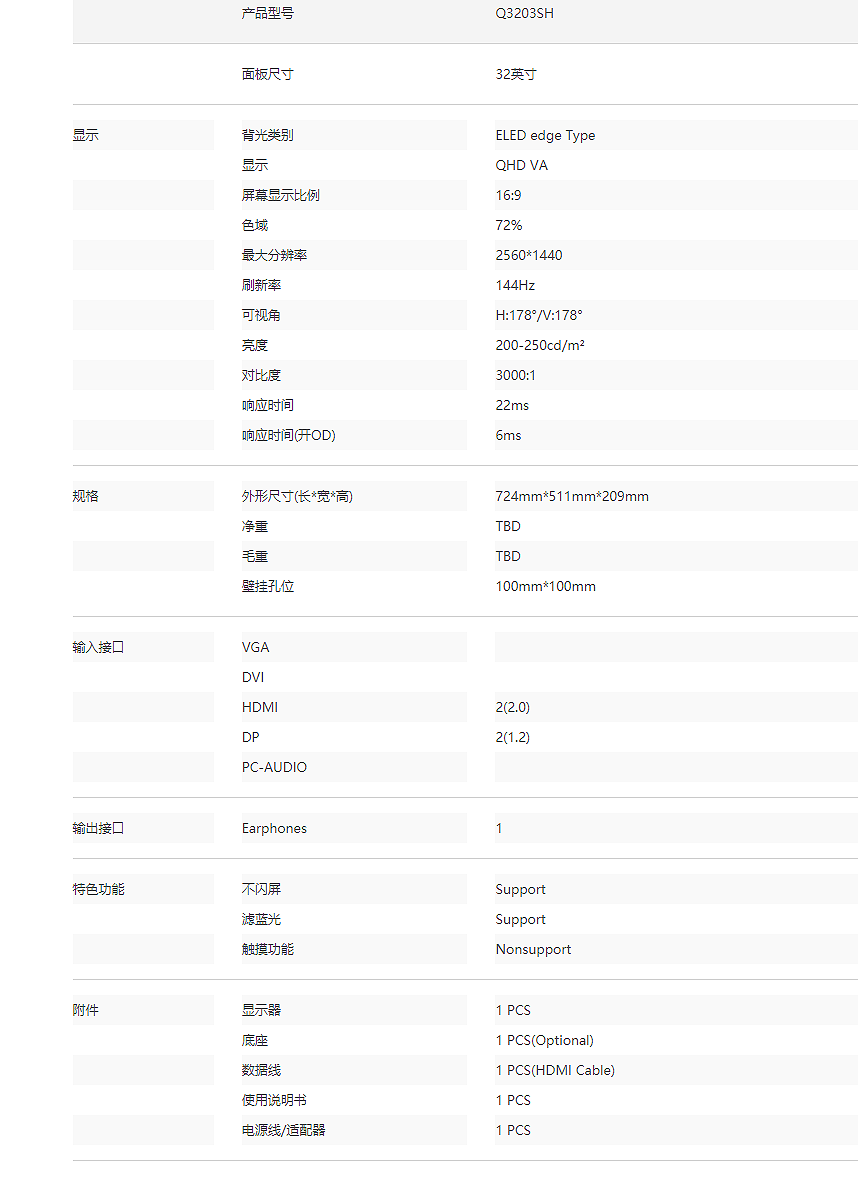 Q3203SH 电竞显示器(图2)