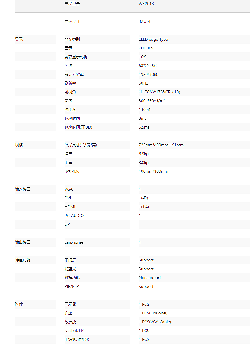 W3201S 商用办公显示器(图2)